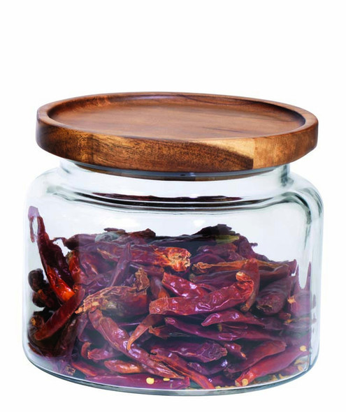 Anchor Hocking 97692AHG17 Montana Mini Jar, 48 oz. w/ Acacia Wood Cover
