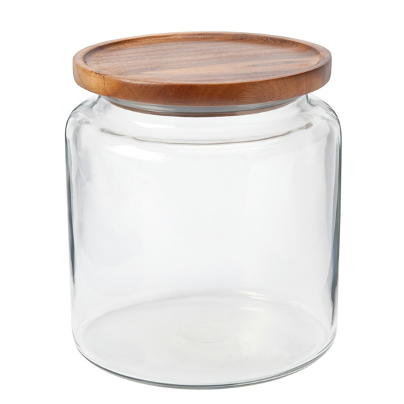 Anchor Hocking 97694AHG17 Montana Mini Jar, 96 oz., w/ Acacia Wood Cover