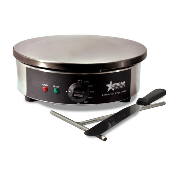 OMCAN 46794 Electric Crepe Griddle, 14" Polished Cast Iron