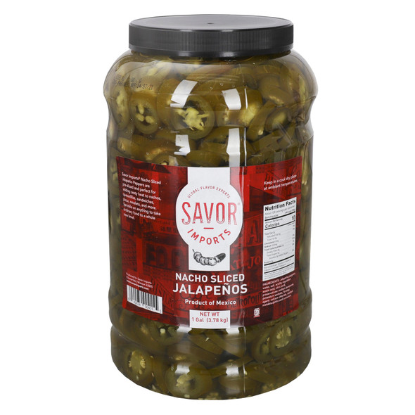 Savor Imports Nacho Sliced Green Jalapeno Peppers, 1 Gallon Savor Imports Nacho Sliced Green Jalapeno Peppers, 1 Gallon