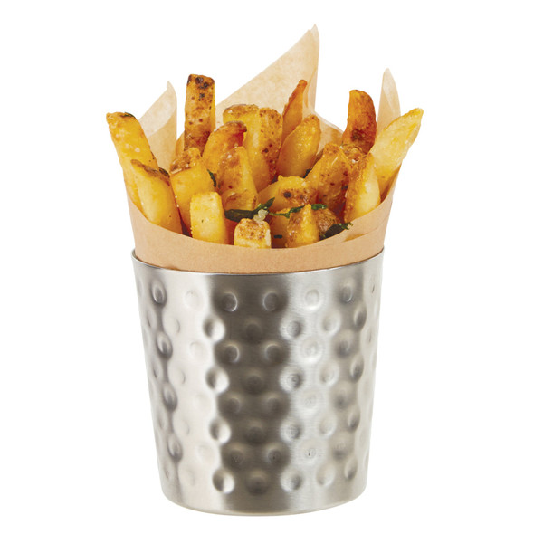 Winco SFC-35H Fry Cup, 3-1/4" x 3-1/2", Hammered, Stainless Steel