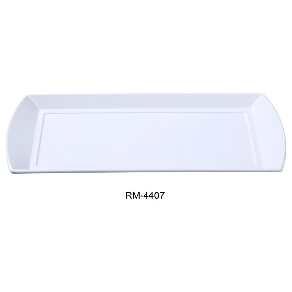 Yanco RM-4407 Rome, Rectangular Plate, 13", Melamine, White