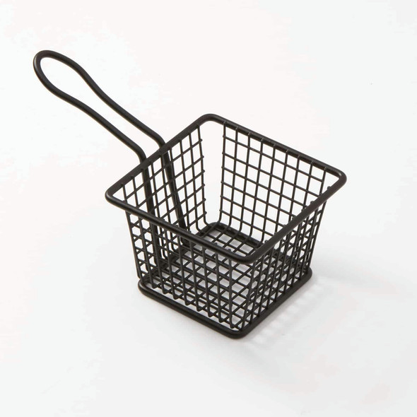 American Metalcraft FRYB443 Mini Fry Basket, 4" x 4" x 3", Square, Black