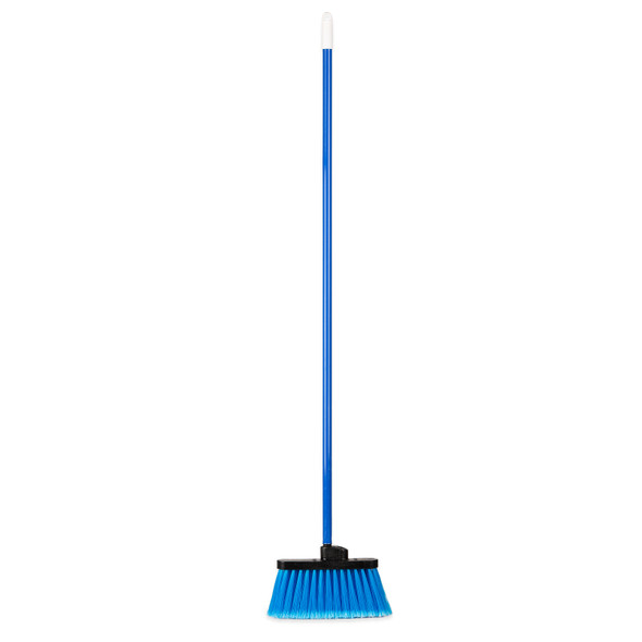 Carlisle 3686314 Light Industrial Broom, 48", Blue metal threaded handle