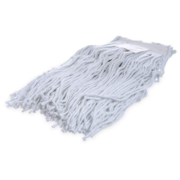 Carlisle 369070B00 Wet Mop Head #20, medium, 4 ply, cut-end, white rayon