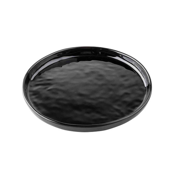 Tablecraft 12532 Ridge Collection Serving Plate, 7.5", Round, Black