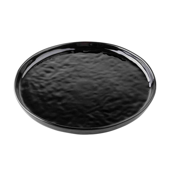 Tablecraft 12533 Ridge Collection Serving Plate, 9", Round, Black