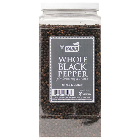 Badia Whole Black Pepper, 4 Pound
