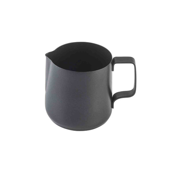 Tablecraft 12060 Frothing Cup, 14 oz., 4.25", Stainless Steel, Black
