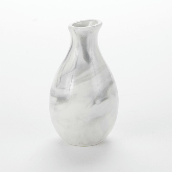 American Metalcraft BVJM8 Bud Vase, Ceramic, Jug, White Marble