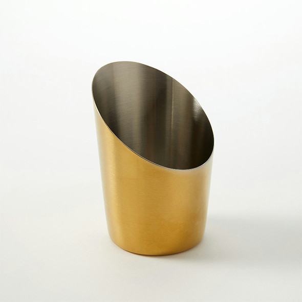 American Metalcraft FFCG45 Fry Cup, 12 oz., 2.8", Angled, Stainless Steel, Gold