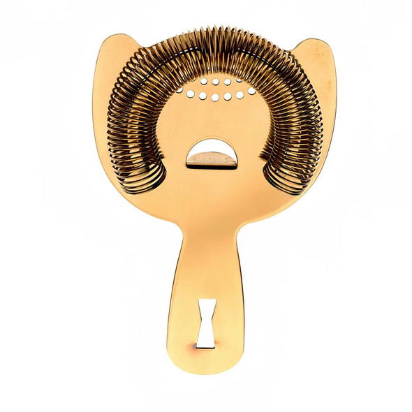 Barfly M37026GD  Spring Bar Strainer, 6" , Gold-Plated