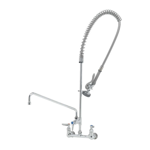 T&S B-0133-ADF16-B EasyInstall Pre-Rinse Unit: 8" Wall Mount, Add-On Faucet, 16" Swing Nozzle, Wall Bracket