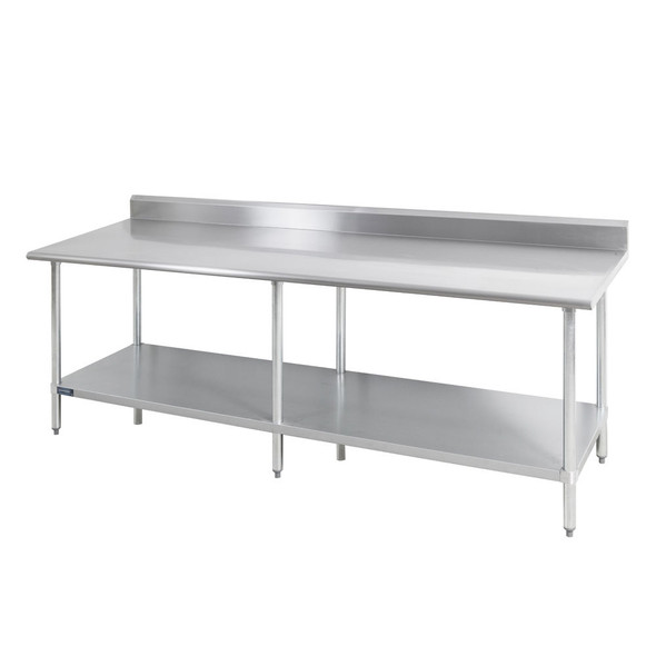 Sapphire SMTB-3084S Work Table, 30" x 84", All Stainless Steel, w/5" Backsplash