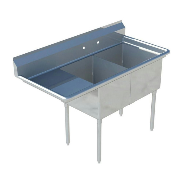 Sapphire SMS-2-2020L 2-Compartment Sink, Bowl Size 20" x 20", Left-Drainboard Sapphire SMS-2-2020L 2-Compartment Sink, Bowl Size 20" x 20", Left-Drainboard