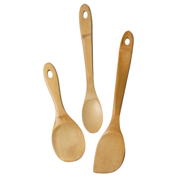 Joyce Chen J33-2018 Burnished Bamboo Wok Utensils, 3-piece