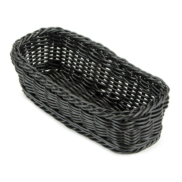 GET WB-1507-BK Designer Polyweave Basket, 10" x 4-3/4", 3"D, Black