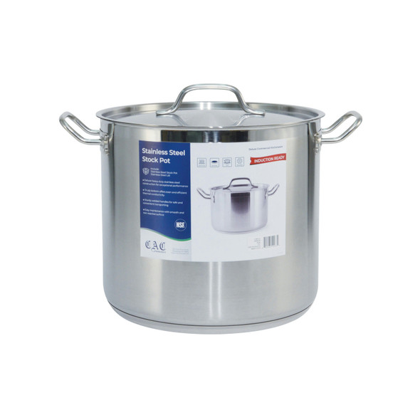 CAC STKP-20 Stock Pot, 20 qt., 11-3/4" x 10-1/4", with lid