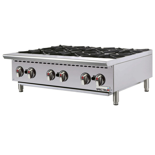 Winco NGHP-6 36" Countertop Hotplate, natural gas, (6) Burners, 25,000 BTU Winco NGHP-6 36" Countertop Hotplate, natural gas, (6) Burners, 25,000 BTU