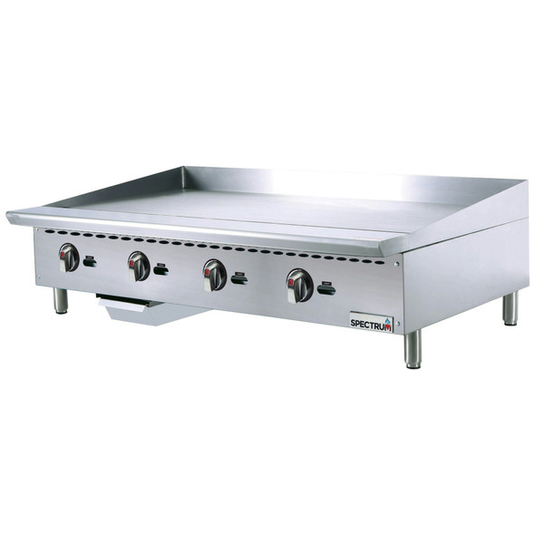Winco NGGD-48M 48" Countertop Gas Griddle, Manual Controls, 120K BTU