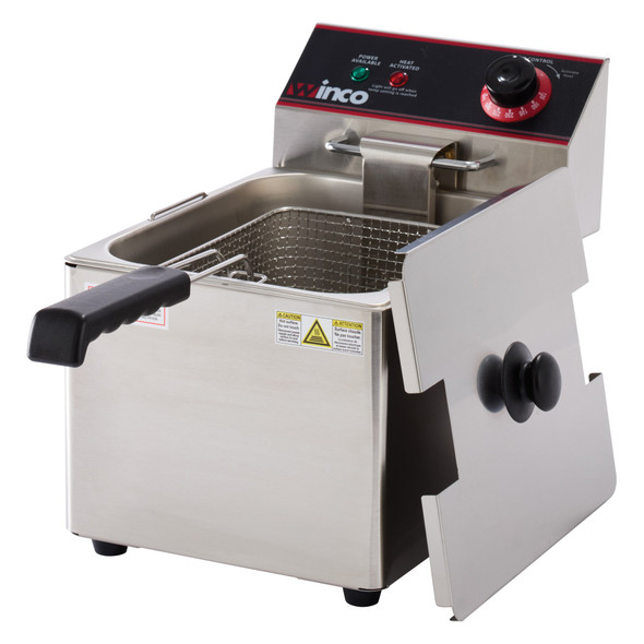 Winco EFS-16 Countertop Electric Deep Fryer - Single Well, 16 lb Capacity