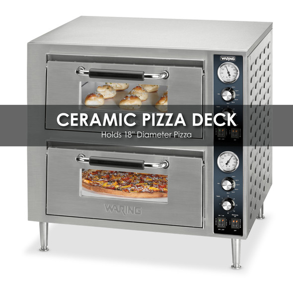 Waring WPO750 Countertop Electric Double-Deck Pizza Oven, 27"W