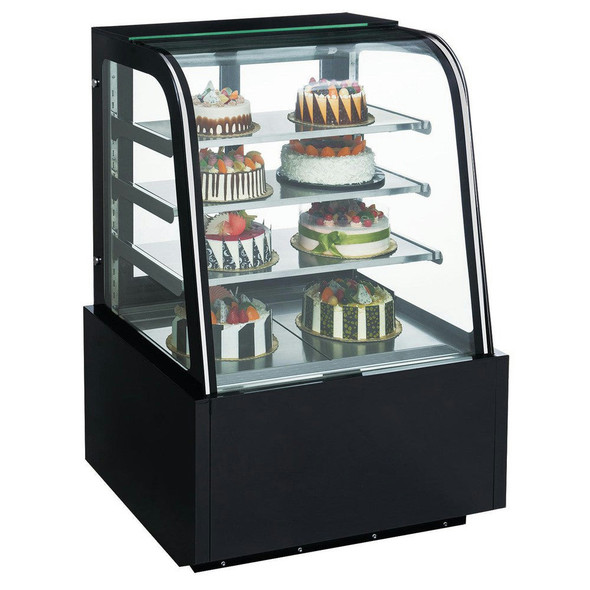 Dukers DDM36R-CB 36" Refrigerated Cake Display Case, Three-Section, Curved Glass