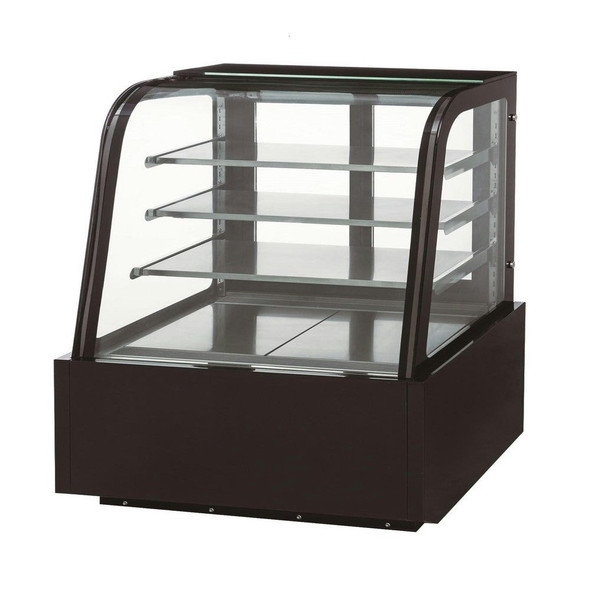 Dukers DDM48R-CB 48" Refrigerated Cake Display Case, Three-Section, Curved Glass