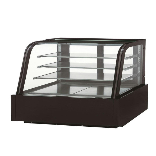 Dukers DDM72R-CB 72" Refrigerated Cake Display Case, Three-Section, Curved Glass