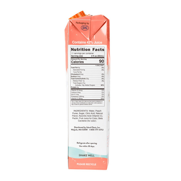 Island Oasis Aseptic Peach, 1 Liter