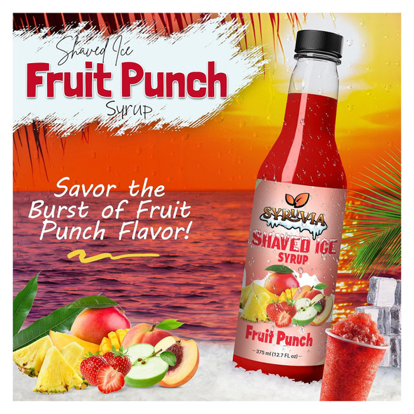 Syruvia SY-5718 Shaved Ice Fruit Punch  Syrup 12.7 fl oz.