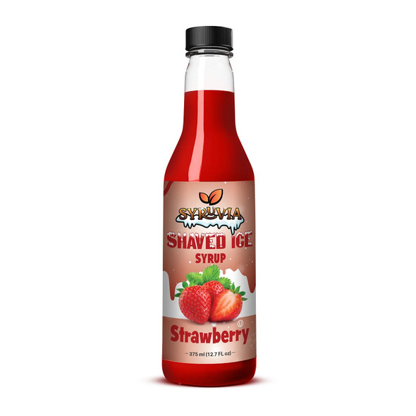 Syruvia SY-5717 Shaved Ice Strawberry Syrup 12.7 fl oz.