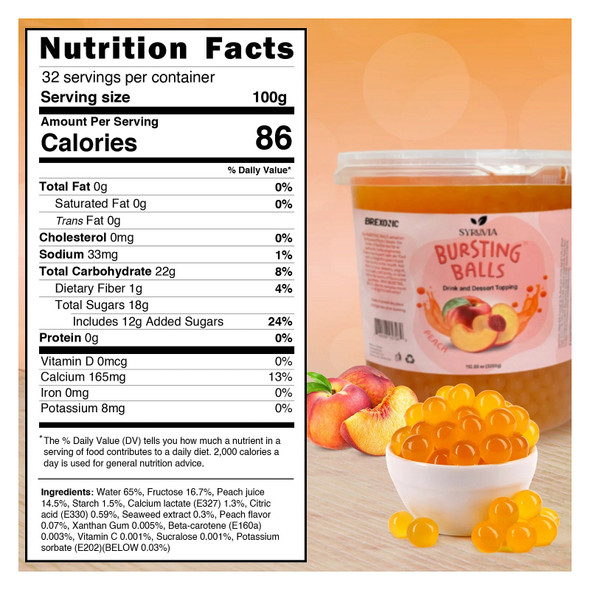 Syruvia BB- 5731 Popping Boba Mango Flavored, 7 LB