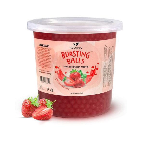 Syruvia BB-5740 Popping Boba Strawberry Flavored, 7 LB