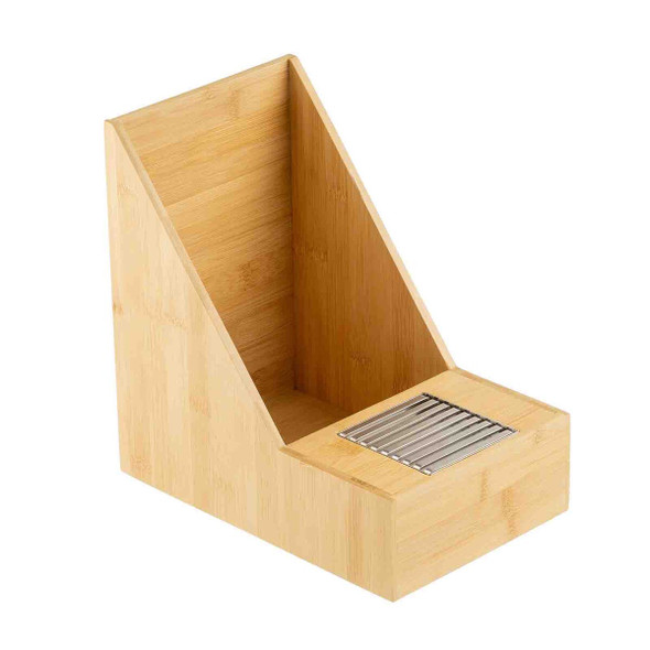 TABLECRAFT 12643 Single Airpot Rack, Include drip tray, Natural Bamboo