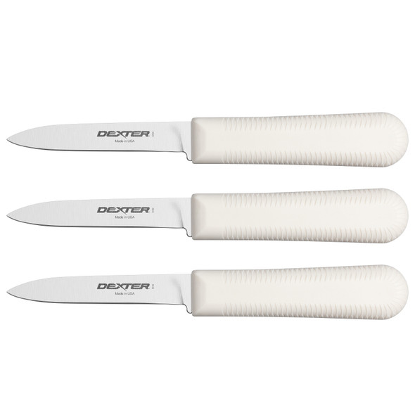 Dexter 15383 Cook's Style Paring Knife, 3-1/4", White 3pchandle (3pc/Pack) Dexter 15383 Cook's Style Paring Knife, 3-1/4", White 3pchandle (3pc/Pack)