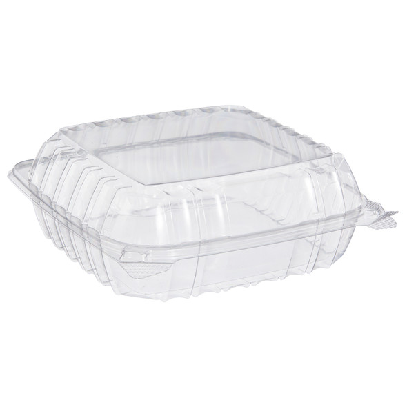 Dart C90PST1 Clear Hinged Container, 8"x8"x3" 1-Compartment (250/Case)