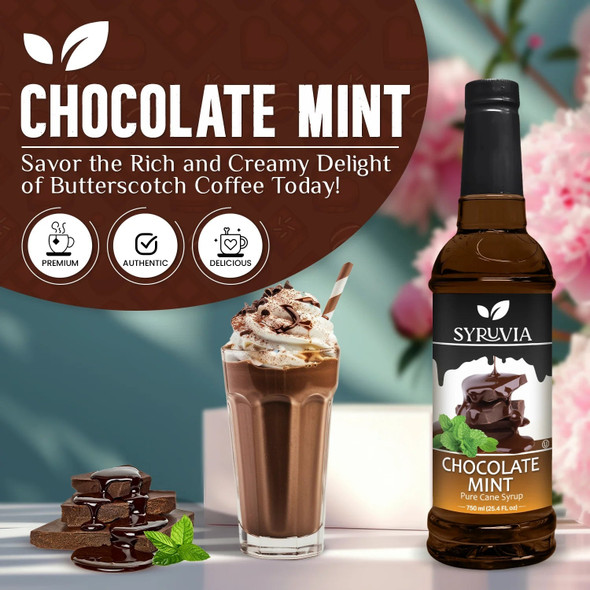 Syruvia Chocolate Mint Syrup 750 mL Syruvia Chocolate Mint Syrup 750 mL