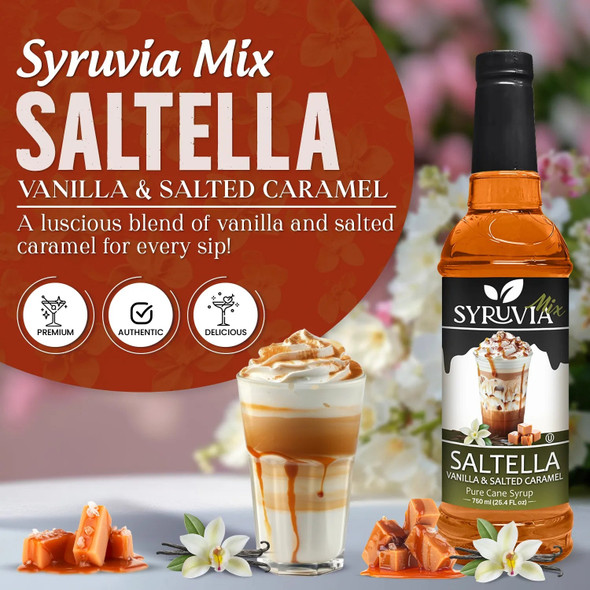 Syruvia Vanilla Salted Caramel (Saltella) Syrup 750 mL Syruvia Vanilla Salted Caramel (Saltella) Syrup 750 mL