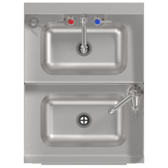 Krowne KR24-HX18 Underbar Hybrid Hand/Dump Sink, 18"W x 24"D