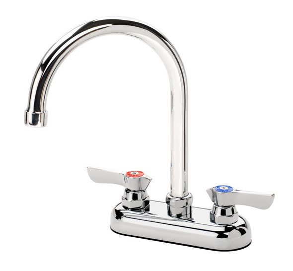 Krowne 11-401L 4" Deck Mount Faucet with 6" Wide Gooseneck Spout