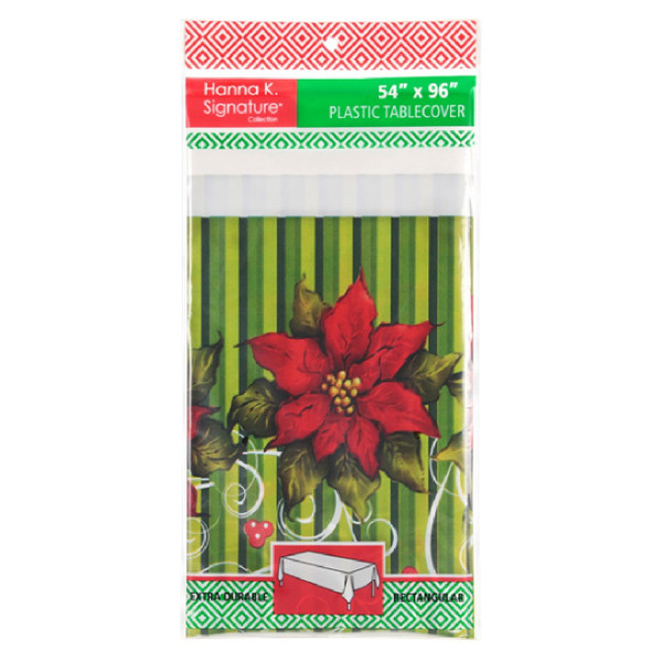 King Zak 99354 Poinsettia Tablecover 54" x 96"