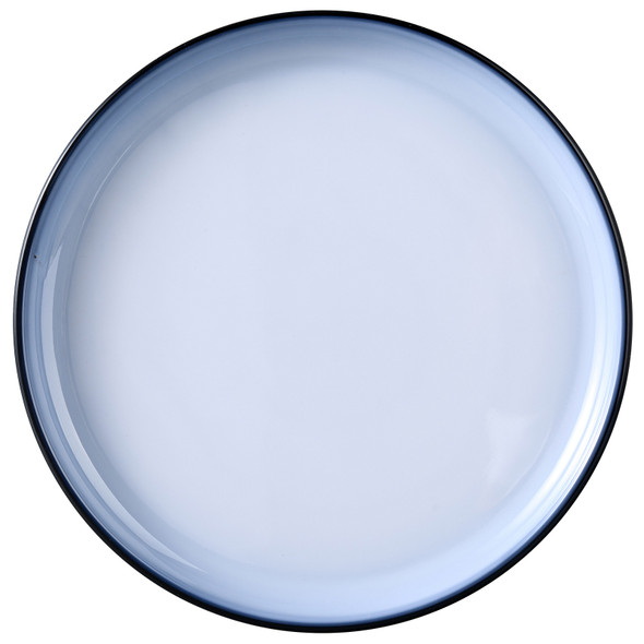 Yanco SN-107 Sentry Deep Plate, 7 1/2", Melamine, White/Black