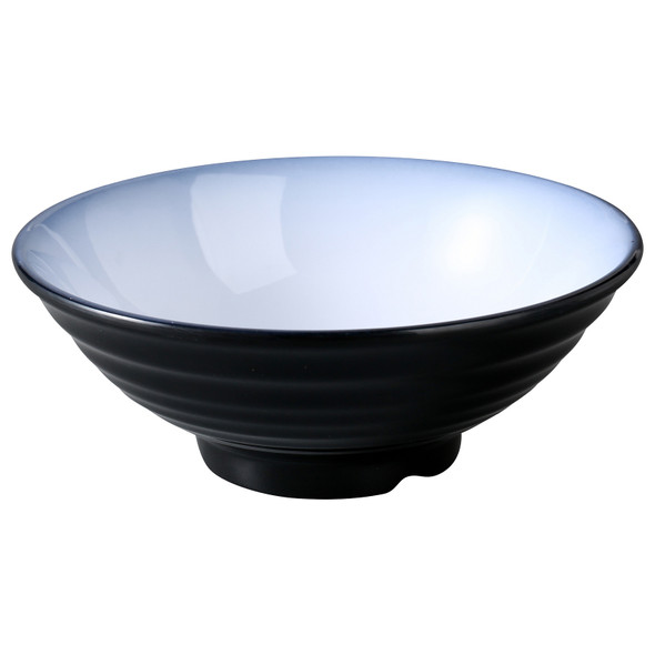 Yanco SN-607 Sentry Bowl, 19.5 oz., 6 7/8", Melamine, White/Black