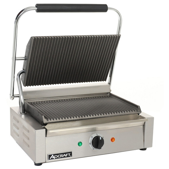 ADCRAFT SG-811E Panini Grill, single, 13-1/4" x 9-1/4" Grooved Plate