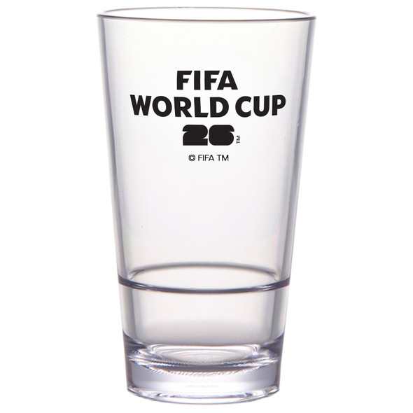 GET S-17-FIFA26-LOGOBW FIFA Stackable Pint Glass, 16oz, World Cup Trophy Logo (Case of 24)