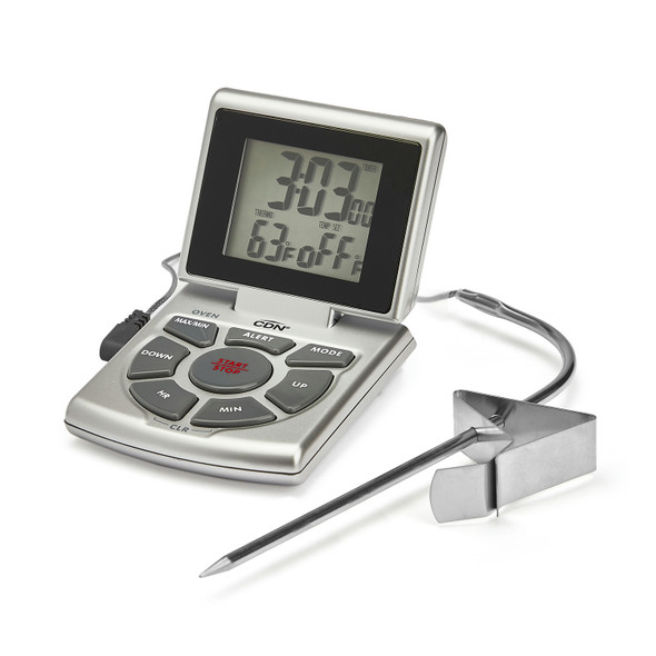 CDN DTTC-S Combo Probe Thermometer, Timer & Clock, Silver