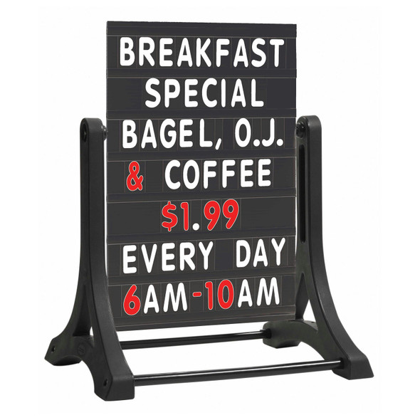 Aarco ROC-5 The Rocker Sidewalk Sign, 24"x 36", Black, Letter Board