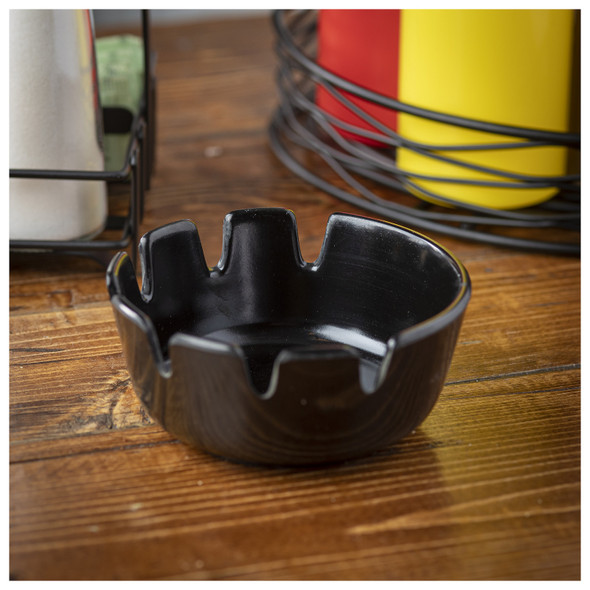 Tablecraft C263B-1 Classic Ashtrays, 4", Plastic, Black, (12/Pack)