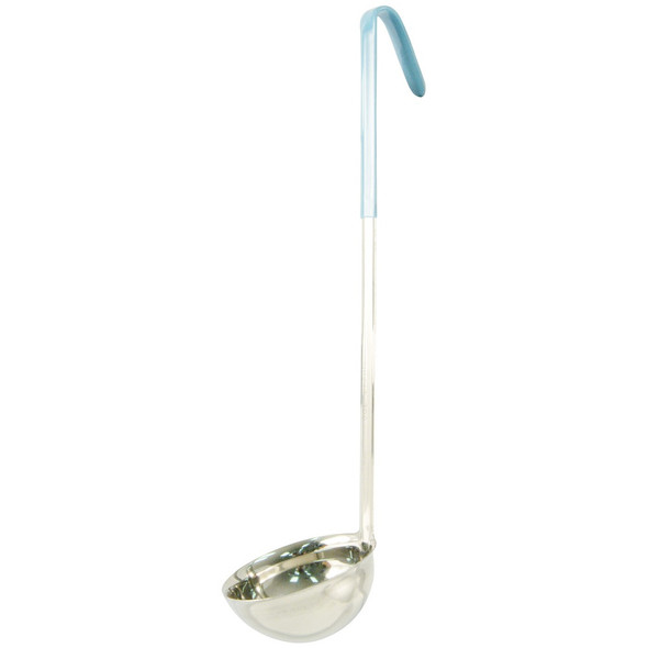 CAC SSLD-60TL Ladle, 6oz., 14-3/4", Teal Handle, Stainless Steel
